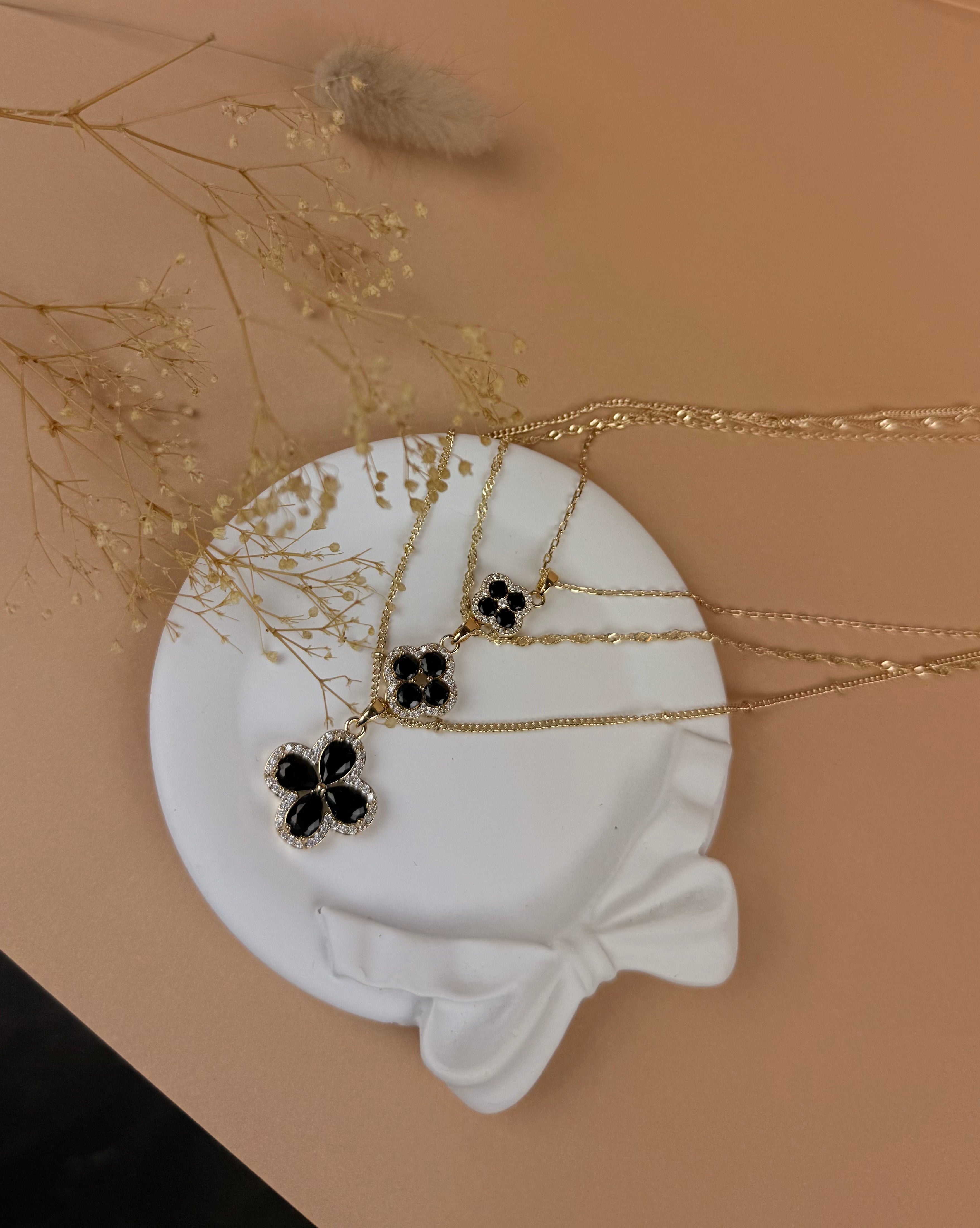 3 piece + earring set lili (black)