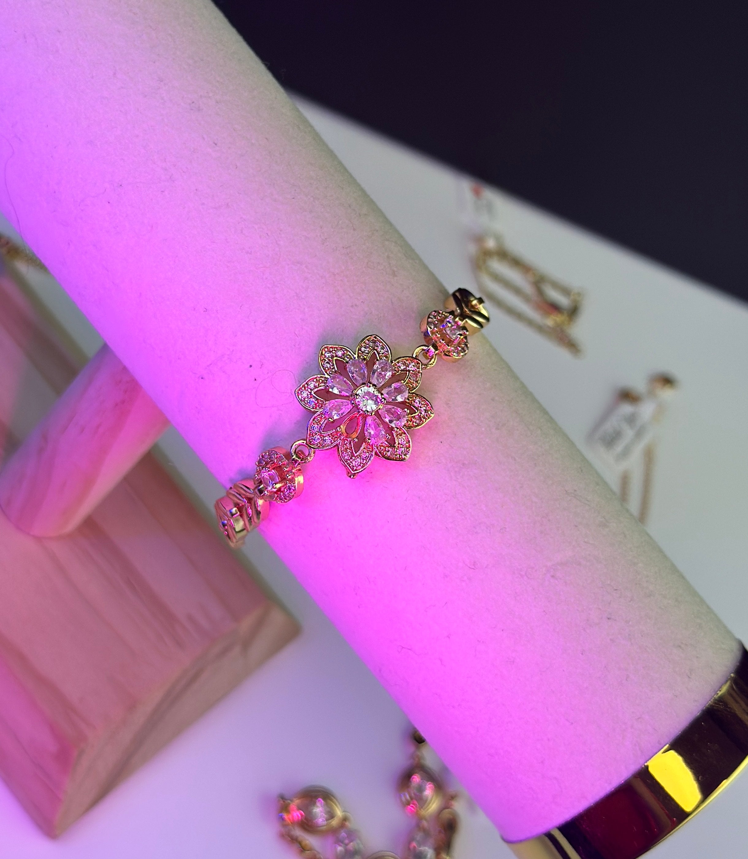 Flower oro laminado Bracelet